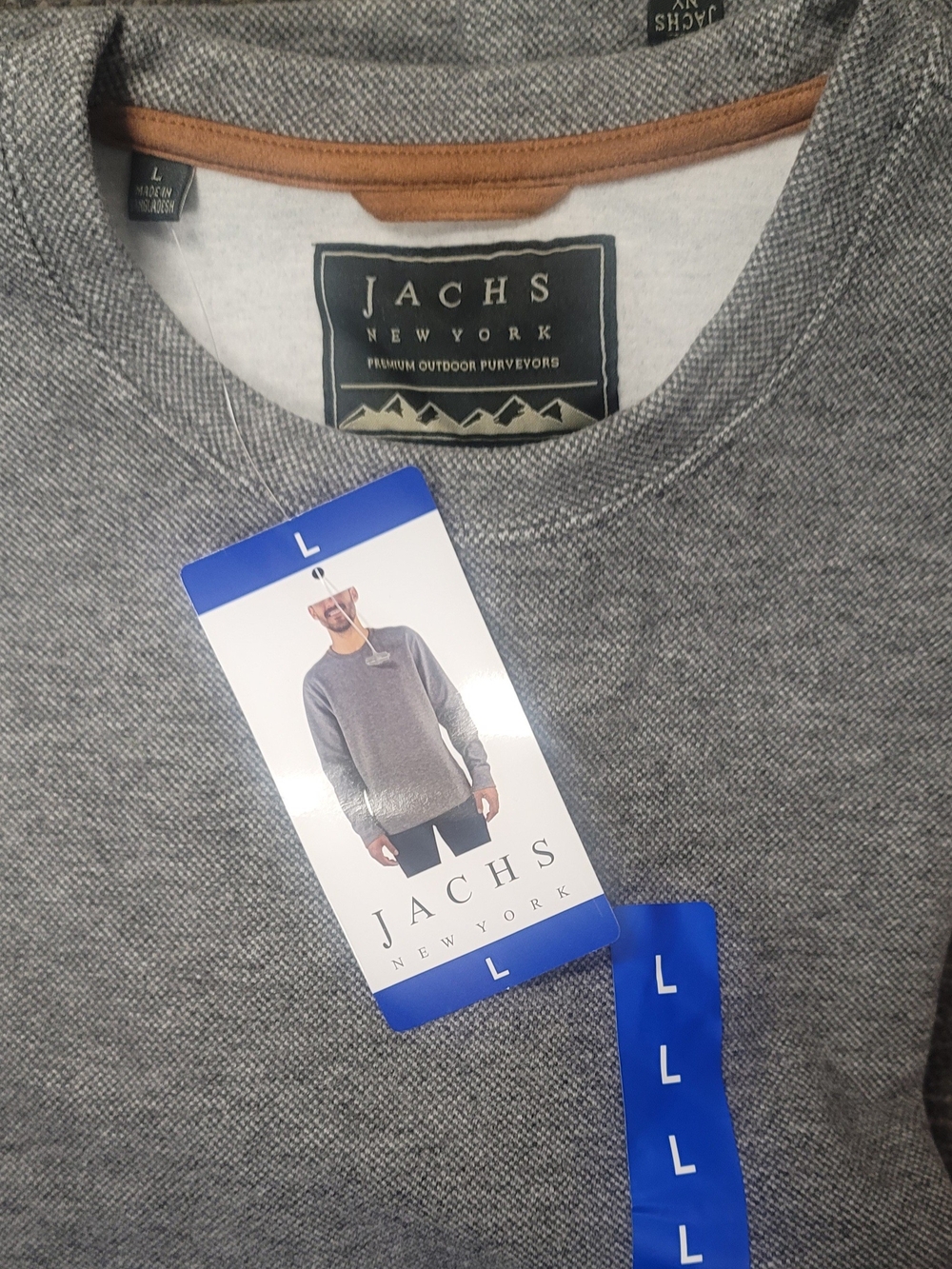 Jachs New York Heather Gray Crewneck Sweater